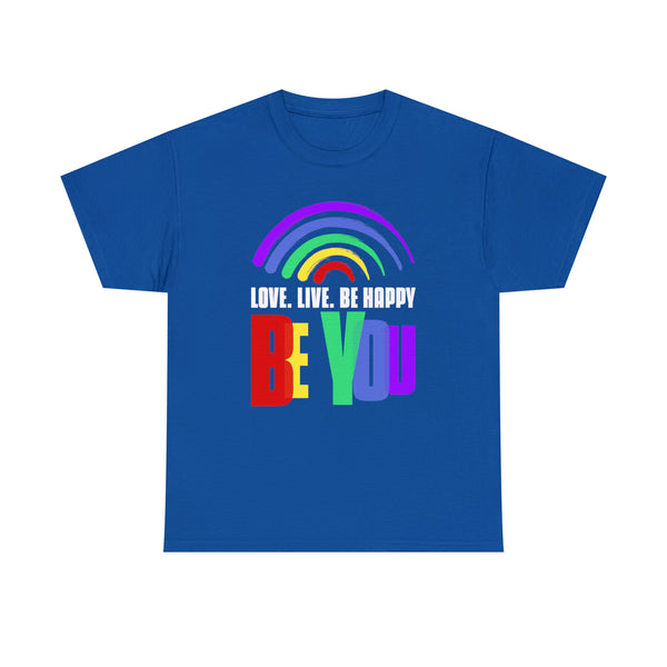 Be You LGBT Love Live Be Happy LGBT Flag Gay Pride Month Plus Size Tops for Women