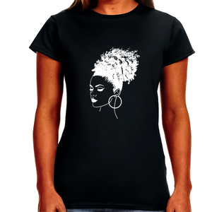 Afro Hair Natural Black History Tshirt Pride Black Melanin Womens Shirts