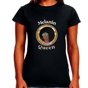 Black History T Shirts for Women Melanin Queen African Hair Shirts for Women