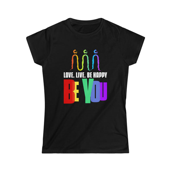 Be You LGBT Flag Lesbian Pride Month Transgender Gay Rainbow Women Tops