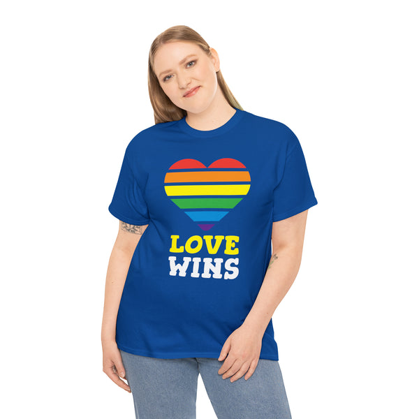 Love Wins LGBTQ Pride Rainbow Flag Lesbian Gay Pride Ally Plus Size Tops for Women