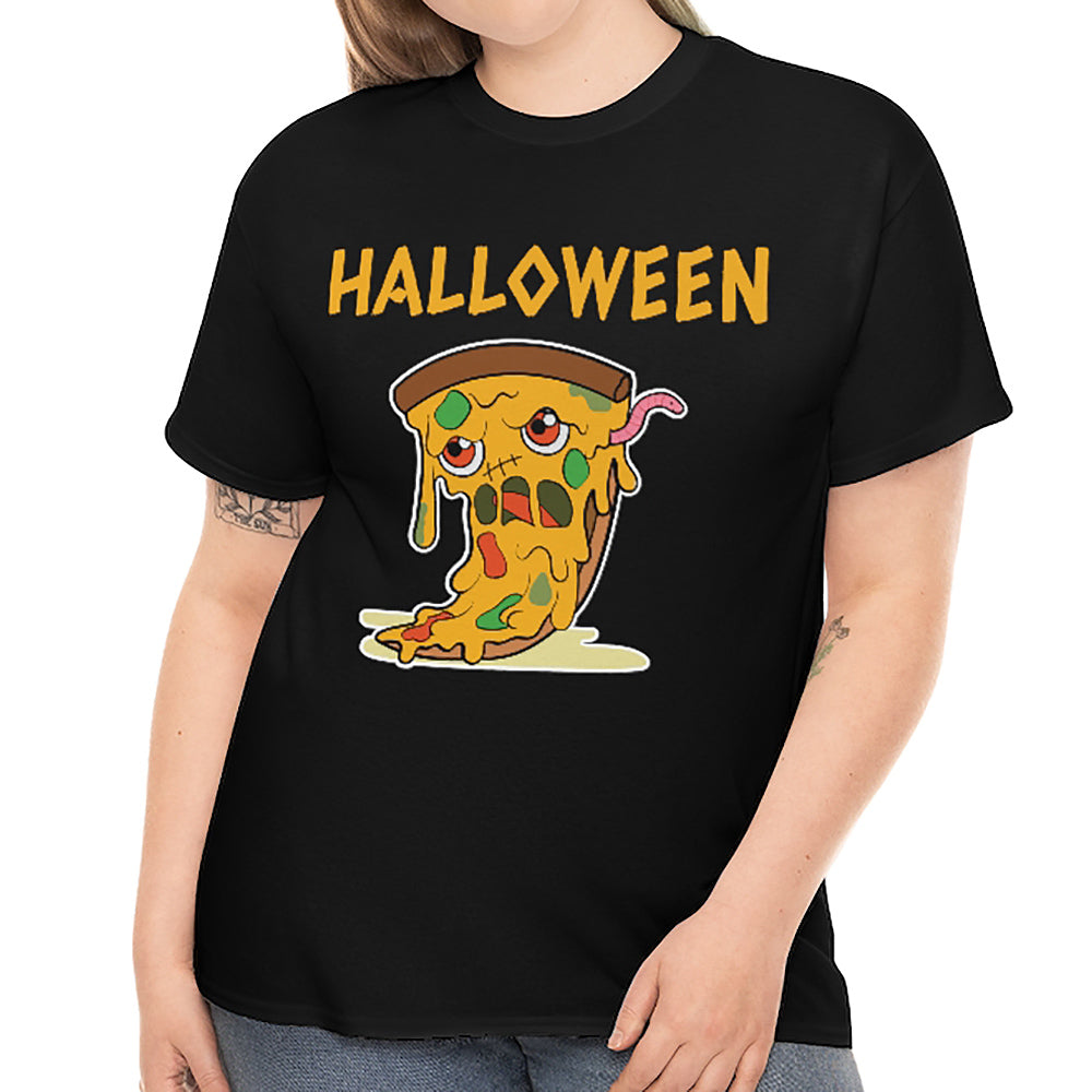 Zombie Pizza Funny Halloween T Shirts for Women Plus Size 1X 2X 3X 4X 5X Plus Size Halloween Costumes for Women