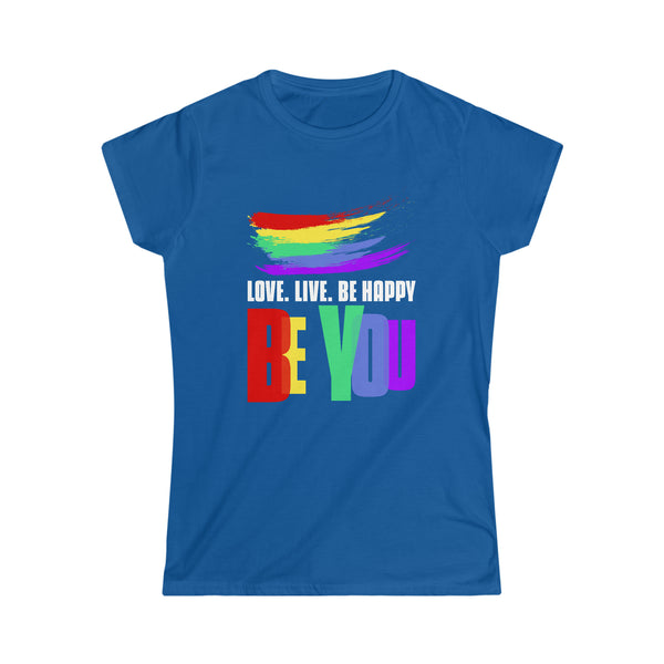 Be You Shirt LGBTQ Pride Rainbow Flag Gay Lesbian Pride Ally Women Tops