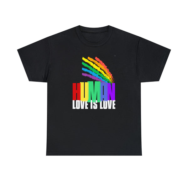 HUMAN LGBTQ Flag Gay Lesbian Transgender Pride Month Rainbow Womens Plus Size Tops