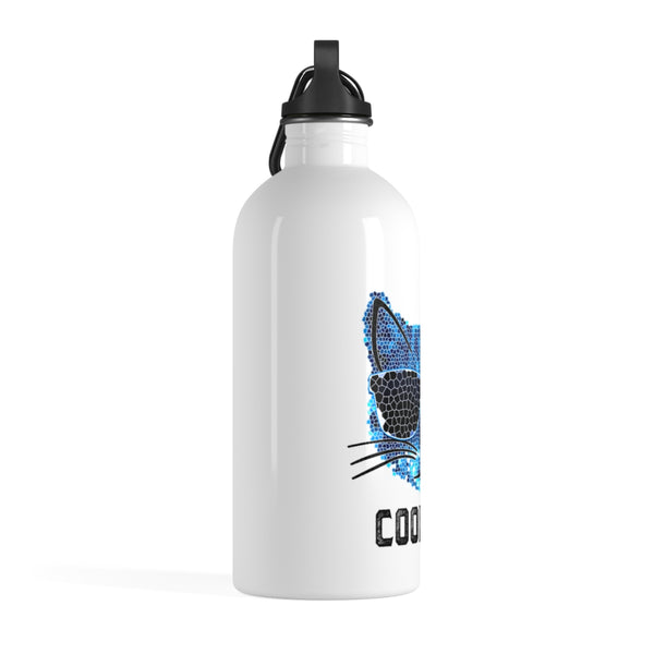 Cool Cat Stainless Steel Water Bottles Motivational Water Bottles + Carabiner & Key Chain Ring 14 oz