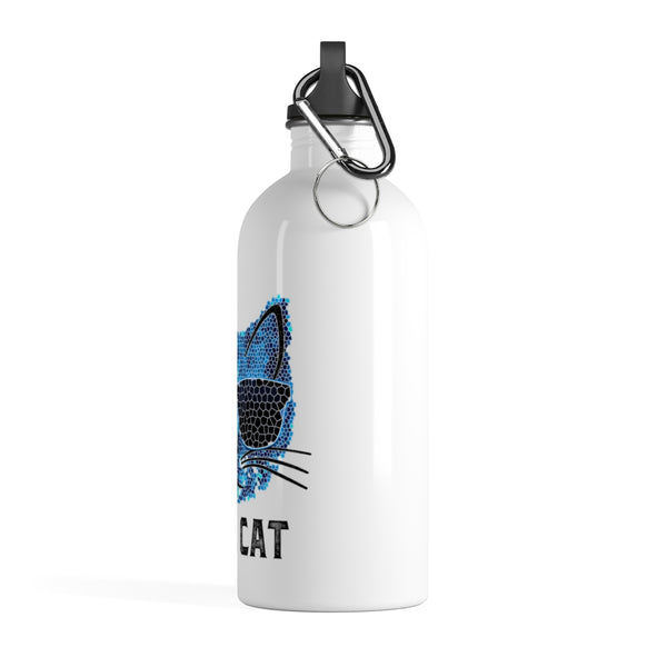 Cool Cat Stainless Steel Water Bottles Motivational Water Bottles + Carabiner & Key Chain Ring 14 oz