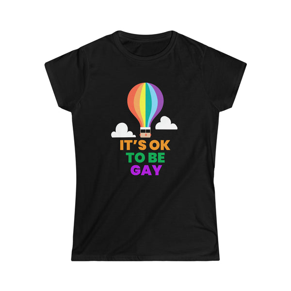 It's OK to Be Gay LGBTQ Be Gay Pride LGBT Ally Rainbow Flag Shirts for Women