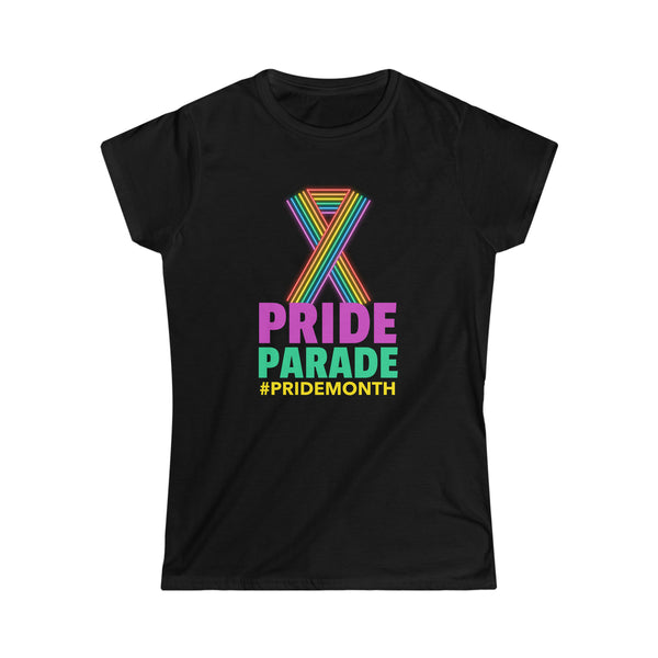 Pride Parade Shirt LGBTQ Pride Rainbow Graphic Tees Gay Shirts for Women