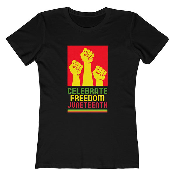 Black History T-shirt for Women Freedom Day Womens Black Pride Tee