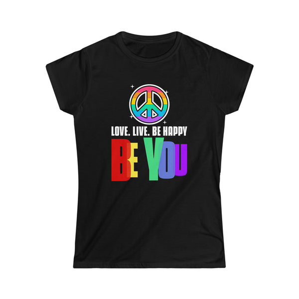 Be You Shirt LGBT Pride Rainbow Flag Lesbian Gay Pride Ally Shirts for Women