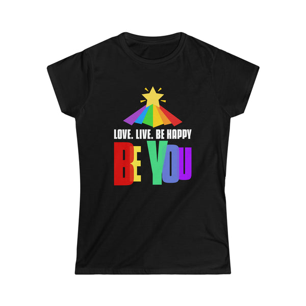 Be You Shirt LGBTQ Pride Rainbow Flag Lesbian Gay Pride Ally Womens T Shirts