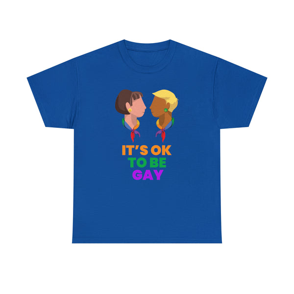 It's OK to Be Gay LGBTQ Flag Lesbian Gay Pride Month LGBT Tshirts Shirts for Women Plus Size