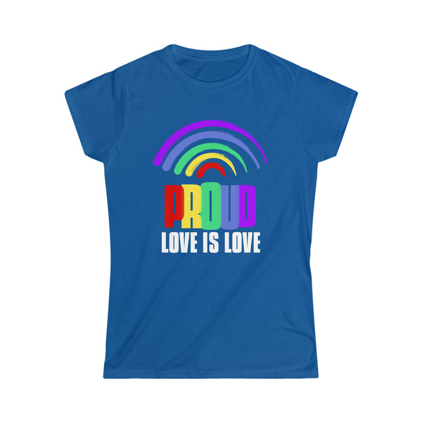 Proud LGBT Shirt Love is Love TShirts Gay Pride Day Rainbow Womens T Shirts