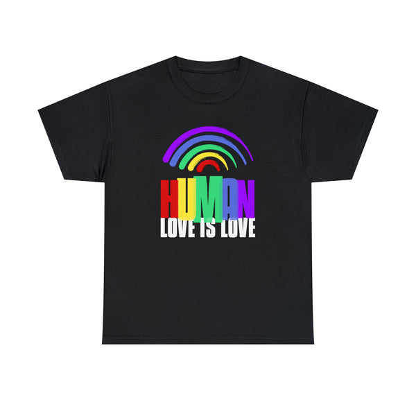 Human Shirt LGBTQ Pride Rainbow Flag Gay Lesbian Pride Ally Womens Plus Size Tops