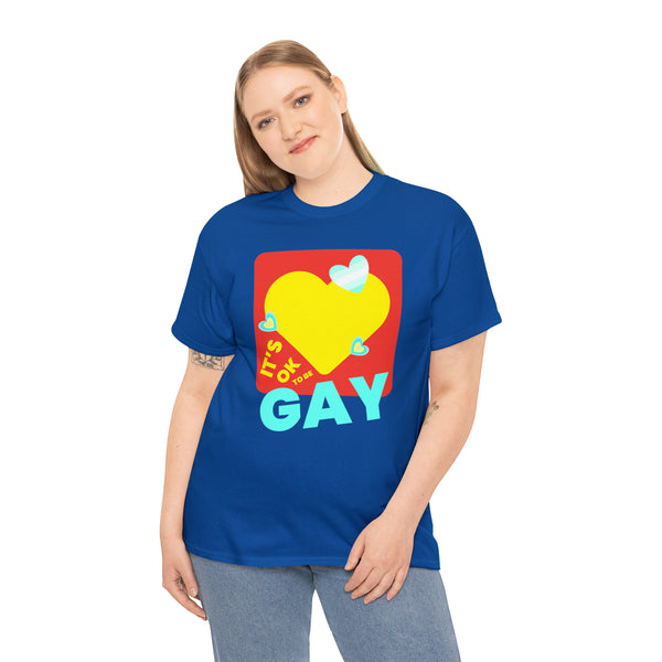 It's OK to Be Gay Equality Gay Pride Rainbow Gay Rights LGBT Plus Size Tops for Women