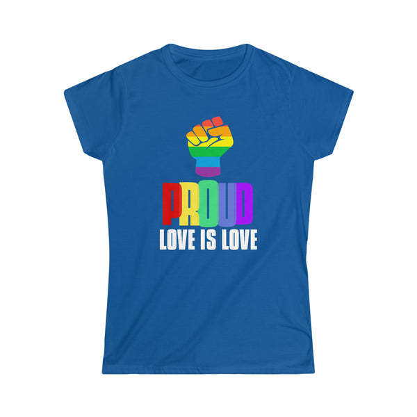 Proud LGBT Love is Love Lesbian Gay Bisexual Queer Gay Pride Womens T Shirts