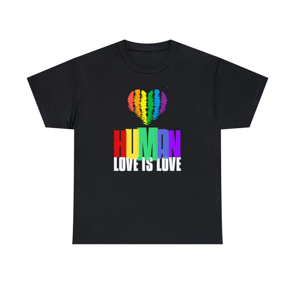 Human LGBTQ Pride Rainbow Flag Gay Lesbian Pride Ally Tshirts Shirts for Women Plus Size