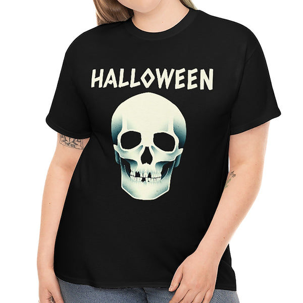 Skull Shirt Womens Halloween Shirts Plus Size 1X 2X 3X 4X 5X Evil Skeleton Halloween Costumes for Plus Size Women