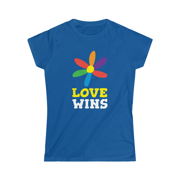 Love Wins LGBT Pride Rainbow Flag Lesbian Gay Pride Ally Women Tops