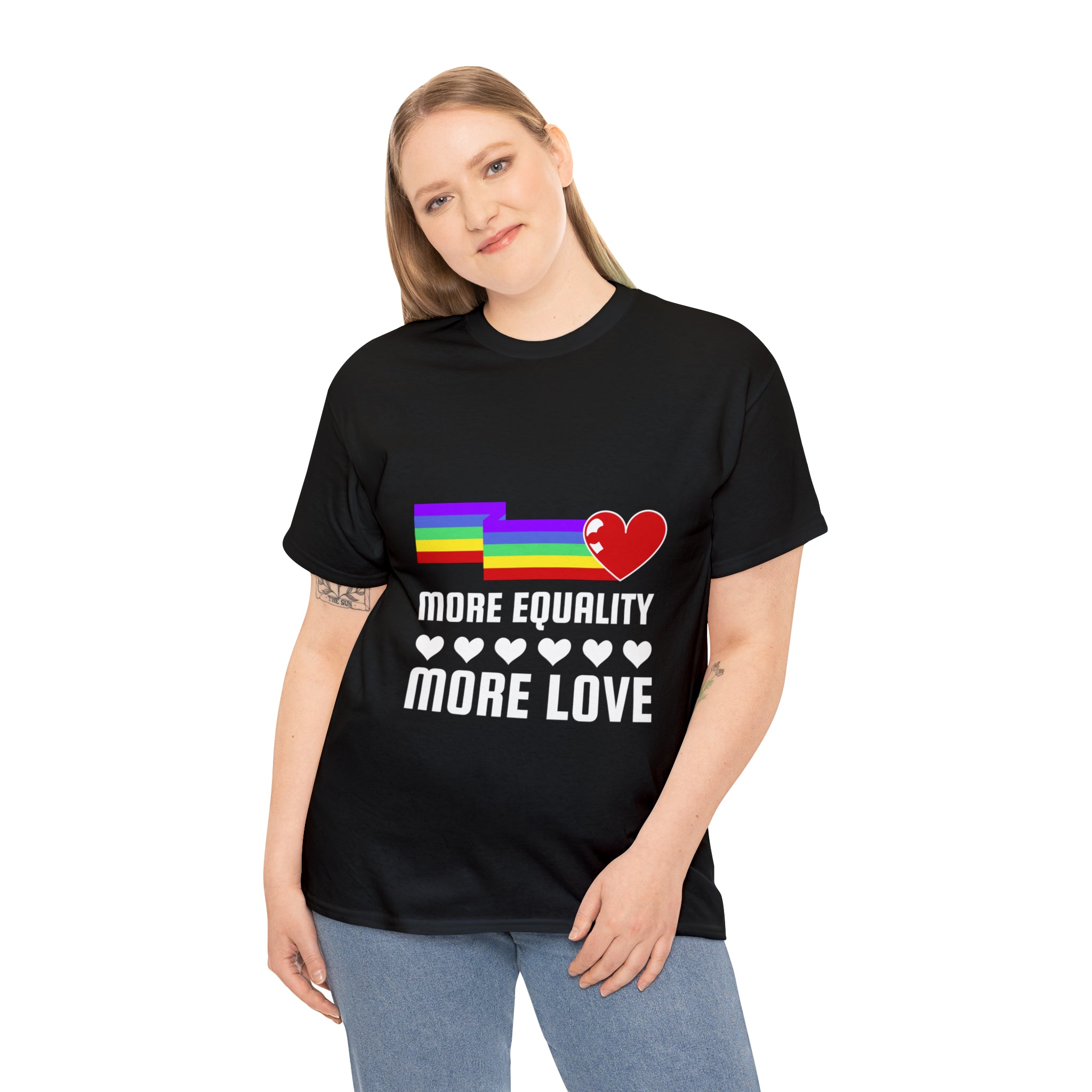 LGBT More Equality More Love LGBTQ Lesbian Gay Pride Plus Size Shirts for Women