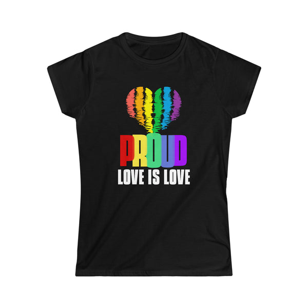 Proud LGBT TShirt Love is Love Shirt Equality Human Rights Shirts for Women