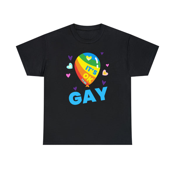 It's OK to Be Gay LGBT Rainbow Flag Shirt Lesbian Gay Pride Tshirts Shirts for Women Plus Size