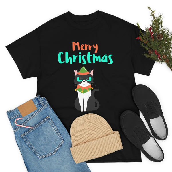 Funny Cat Mens Plus Size Christmas Pajamas Christmas Tshirts for Men Funny Christmas Shirt Plus Size