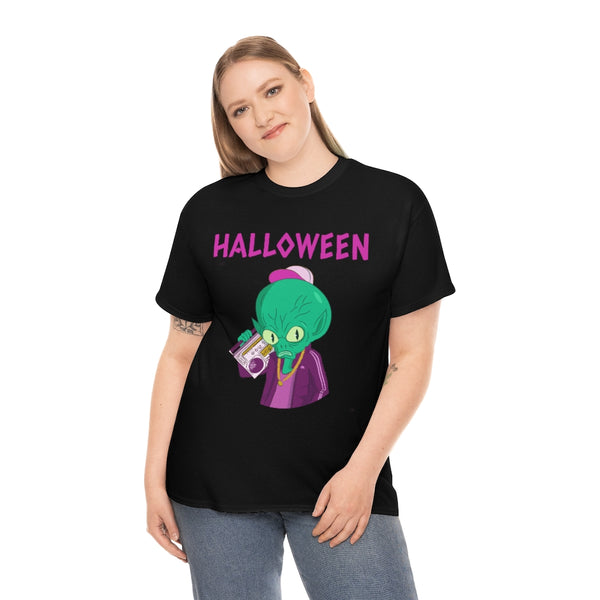 Boombox Alien Halloween Shirt Women Plus Size Funny Alien Halloween Costumes for Plus Size Women