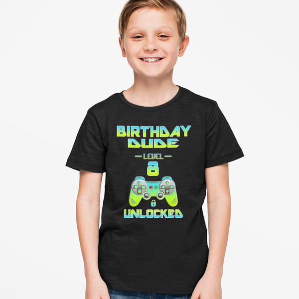 8th Birthday Shirt Boy - Birthday Boy Shirt 8 Gift - Its My Birthday Dude Happy Birthday Shirt - Fire Fit Designs