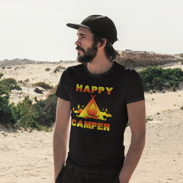 Camping Shirt for Men - Camping Clothes for Men - Happy Camper Camping Shirts for Men Funny - Fire Fit Designs