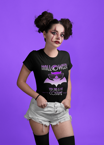 Halloween Shirts for Girls Funny Halloween Shirts for Kids Halloween Purple Bat Shirt Girls Halloween Shirt