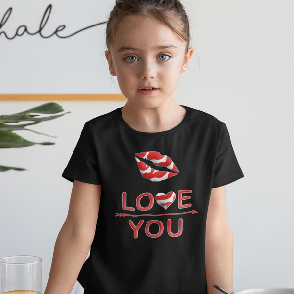 Girls Valentines Day Shirt - Valentines Day Shirts for Girls - LOVE YOU Valentine Shirts for Kids