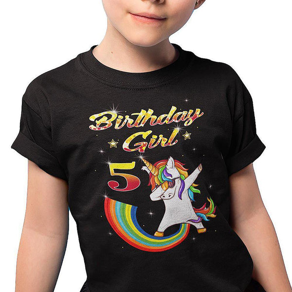 5th Birthday Girl Shirt 5th Birthday Shirt for Girls Unicorn Birthday Outfit Unicorn Birthday Shirt for Girls - Fire Fit Designs