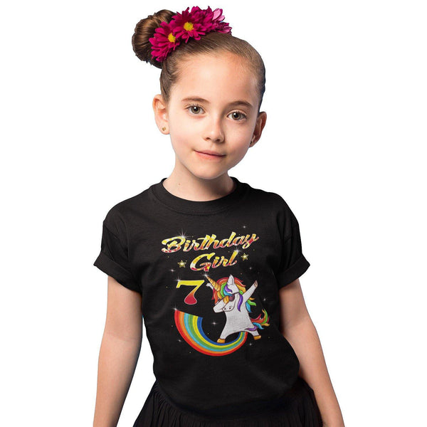 7th Birthday Girl Shirt 7th Birthday Shirt for Girls Unicorn Birthday Outfit Unicorn Birthday Shirt for Girls - Fire Fit Designs