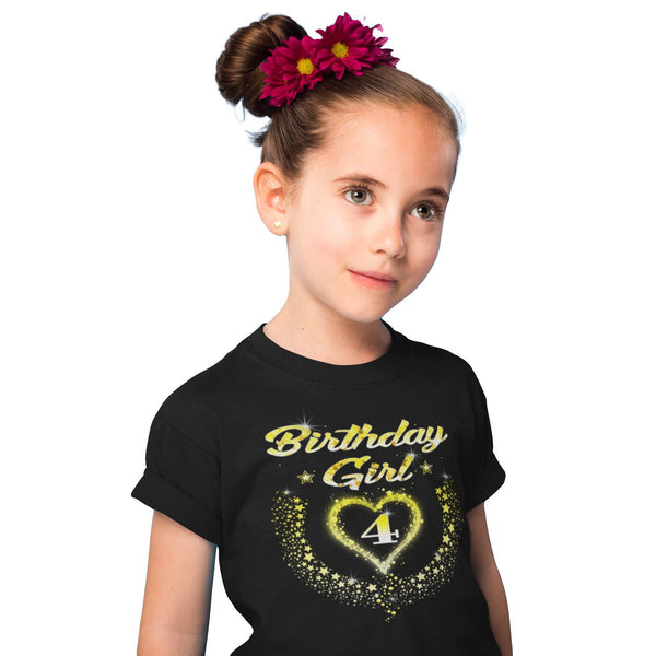 4th Birthday Girl Shirt - 4th Birthday Shirt for Girls 4 Birthday Shirt 4th Birthday Outfit for Girls - Fire Fit Designs
