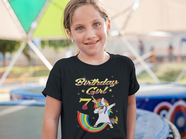 7th Birthday Girl Shirt 7th Birthday Shirt for Girls Unicorn Birthday Outfit Unicorn Birthday Shirt for Girls - Fire Fit Designs