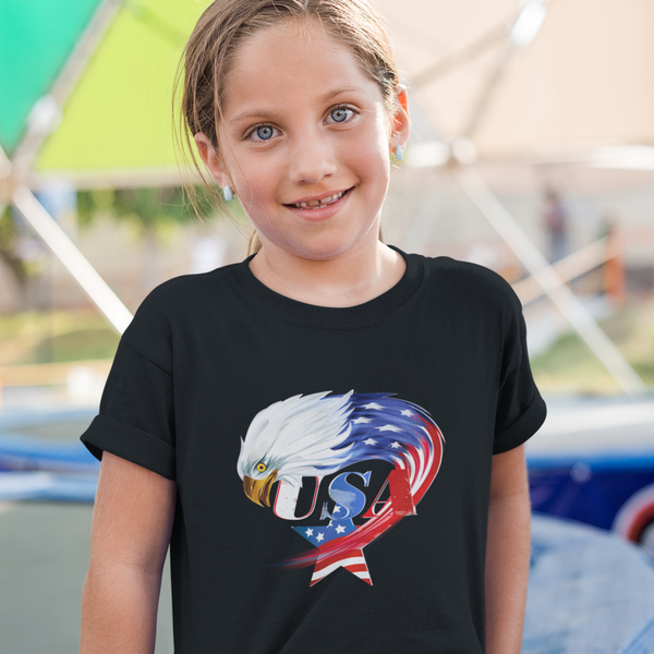 American Eagle Shirts for Girls American Flag Patriotic Shirts 4th of July Shirts for Girls USA Shirt - Fire Fit Designs