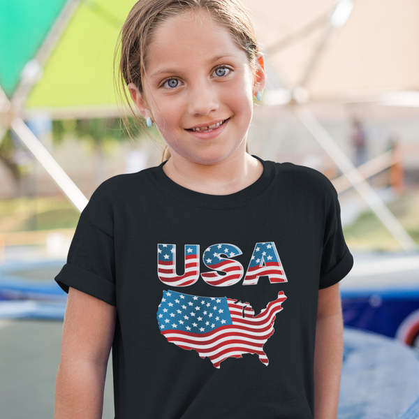 4th of July Shirts for Girls USA Shirt American Flag Shirt for Kids Patriotic Shirts for Girls - Fire Fit Designs
