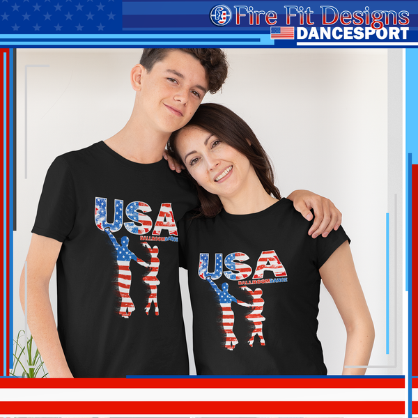 Ballroom Dancer T-Shirt for Boys Ballroom Dancing Tee Ballroom Dance Gift USA Dancewear Latin Dance Shirt - Fire Fit Designs