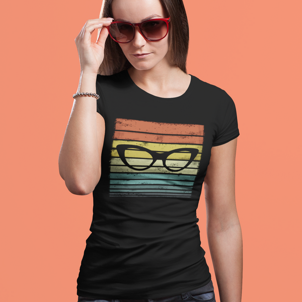 Cat Eye Sunnies Womens Graphic Tees Vintage Cat Eye Sunglasses Vintage Sunglasses 1950s Shirts - Fire Fit Designs