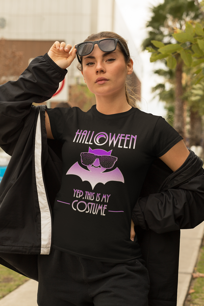 Funny Halloween Shirts for Women Cute Halloween Clothes for Women Purple Bat Womens Halloween Shirts