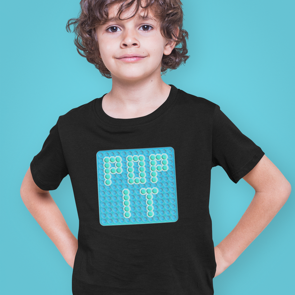 Pop It Shirt for Boys - Pop It Shirts for Kids - Pop It Fidget Toy Shirt for Youth, Boys, Kids - Black