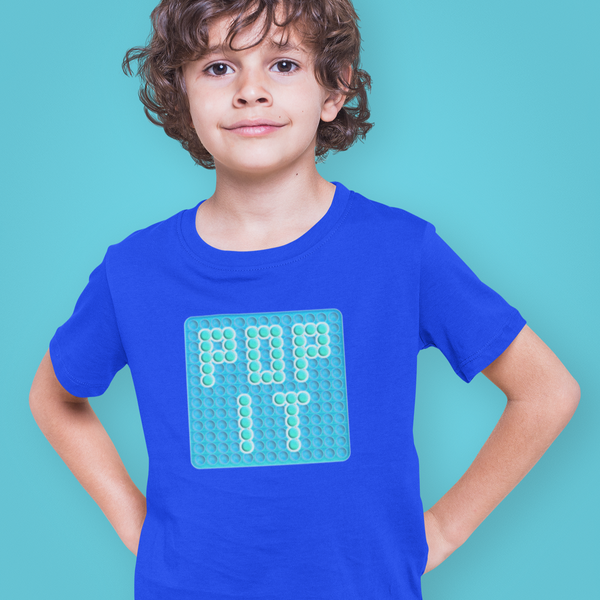 Pop It Shirt for Boys - Pop It Shirts for Kids - Pop It Fidget Toy Shirt for Youth, Boys, Kids - Blue