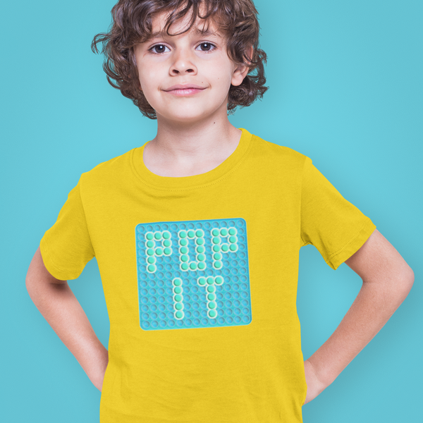Pop It Shirt for Boys - Pop It Shirts for Kids - Pop It Fidget Toy Shirt for Youth, Boys, Kids - Yellow