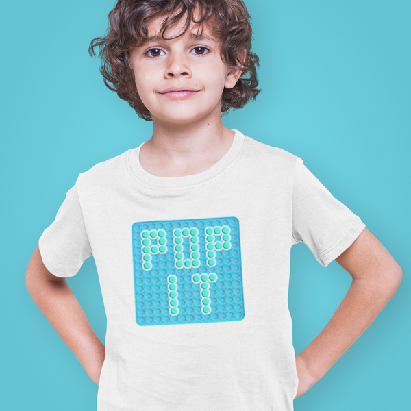 Pop It Shirt for Boys - Pop It Shirts for Kids - Pop It Fidget Toy Shirt for Youth, Boys, Kids - White