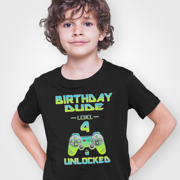 4th Birthday Shirt Boy - Birthday Boy Shirt 4 Gift - Its My Birthday Dude Happy Birthday Shirt - Fire Fit Designs