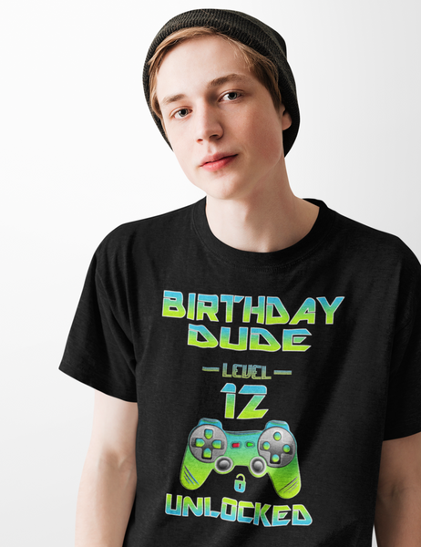 12th Birthday Shirt Boy - Birthday Boy Shirt 12 Gift - Its My Birthday Dude Happy Birthday Shirt - Fire Fit Designs