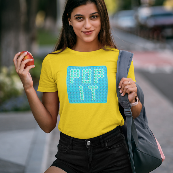 Pop It Shirt for Girls - Pop It Shirts for Kids - Pop It Fidget Toy Shirt for Youth, Girls, Kids - Yellow