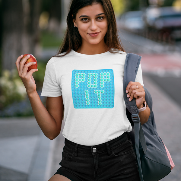 Pop It Shirt for Girls - Pop It Shirts for Kids - Pop It Fidget Toy Shirt for Youth, Girls, Kids - White