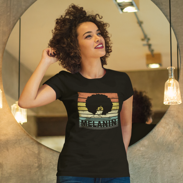 Melanin Shirt for Women Black Girl Magic Black Pride Black History Shirts for Women BHM Junteenth Kwanzaa - Fire Fit Designs